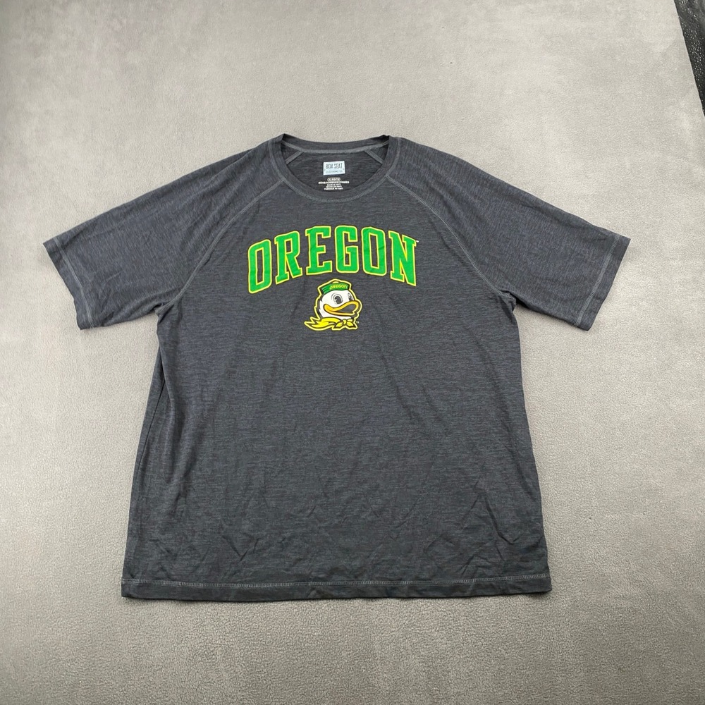 Box Seat Oregon Ducks Mens XL Gray Heather Mascot Graphic Performance Tee
